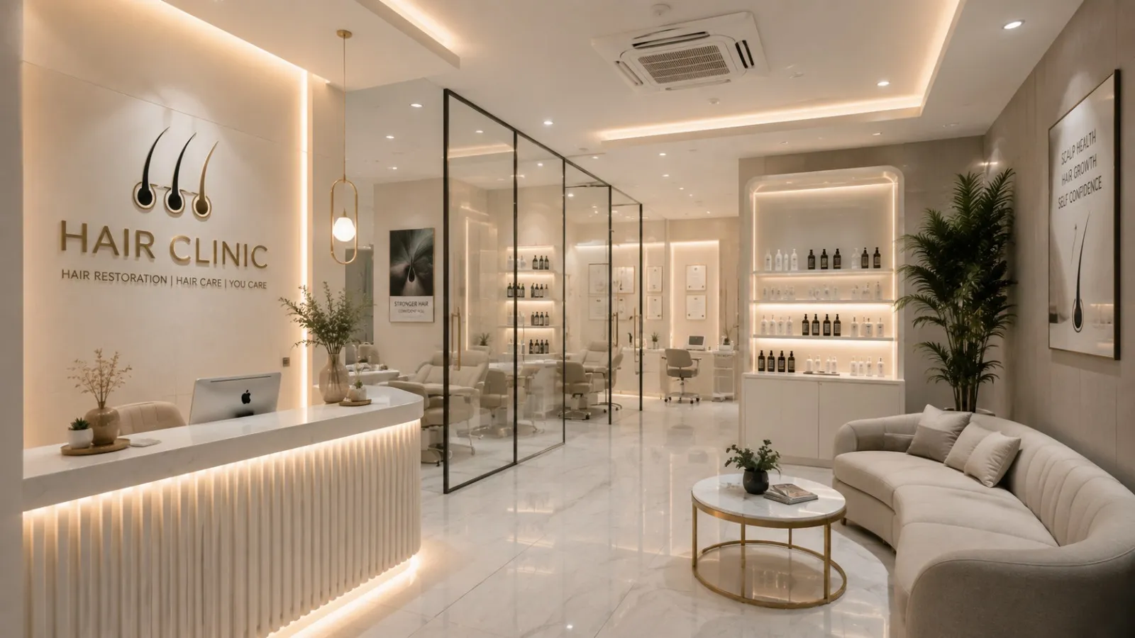 The warm reception of a hair restoration clinic